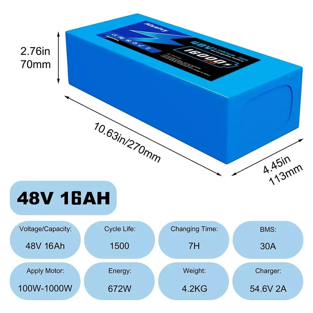 Aleaivy Electric Bike Lithium Battery Pack Ebikes