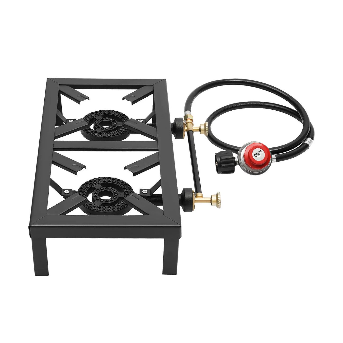 Portable Camping Gas Stove Double Burner Regulator Hose