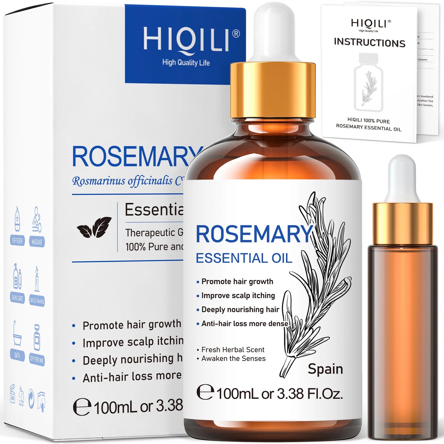HIQILI Rosemary Jasmine Lavender Mint Essential Oil